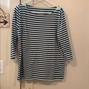 Teal/navy stripe shirt